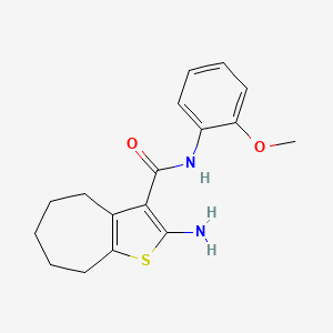 molecular formula C17H20N2O2S B2968043 2-amino-N-(2-methoxyphenyl)-5,6,7,8-tetrahydro-4H-cyclohepta[b]thiophene-3-carboxamide CAS No. 328540-70-1
