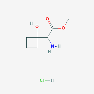 molecular formula C7H14ClNO3 B2968097 Methyl 2-amino-2-(1-hydroxycyclobutyl)acetate hydrochloride CAS No. 2375258-87-8