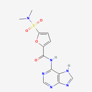 molecular formula C12H12N6O4S B2968111 5-(dimethylsulfamoyl)-N-(9H-purin-6-yl)furan-2-carboxamide CAS No. 1171576-74-1