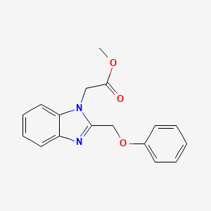 molecular formula C17H16N2O3 B2968127 methyl 2-(2-(phenoxymethyl)-1H-benzo[d]imidazol-1-yl)acetate CAS No. 477543-83-2