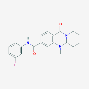 molecular formula C20H20FN3O2 B2968128 N-(3-fluorophenyl)-5-methyl-11-oxo-5,6,7,8,9,11-hexahydro-5aH-pyrido[2,1-b]quinazoline-3-carboxamide CAS No. 1574583-66-6