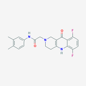 molecular formula C22H21F2N3O2 B2968145 2-(6,9-difluoro-10-oxo-3,4,5,10-tetrahydrobenzo[b][1,6]naphthyridin-2(1H)-yl)-N-(3,4-dimethylphenyl)acetamide CAS No. 1251671-67-6