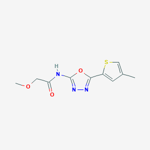 molecular formula C10H11N3O3S B2968177 2-methoxy-N-[5-(4-methylthiophen-2-yl)-1,3,4-oxadiazol-2-yl]acetamide CAS No. 1396848-80-8