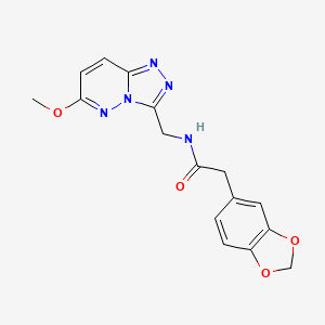 molecular formula C16H15N5O4 B2968206 2-(2H-1,3-benzodioxol-5-yl)-N-({6-methoxy-[1,2,4]triazolo[4,3-b]pyridazin-3-yl}methyl)acetamide CAS No. 2034416-43-6