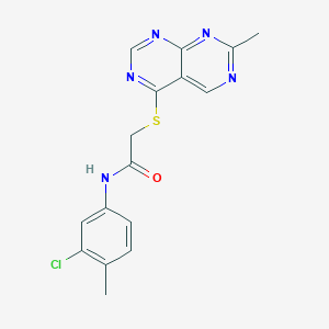 molecular formula C16H14ClN5OS B2968208 N-(3-chloro-4-methylphenyl)-2-((7-methylpyrimido[4,5-d]pyrimidin-4-yl)thio)acetamide CAS No. 1251549-66-2