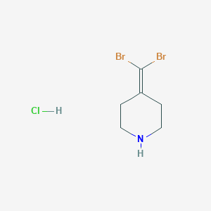molecular formula C6H10Br2ClN B2968231 4-(Dibromomethylidene)piperidine;hydrochloride CAS No. 2490412-83-2