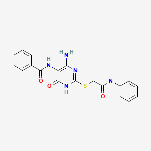 molecular formula C20H19N5O3S B2968241 N-(4-amino-2-((2-(methyl(phenyl)amino)-2-oxoethyl)thio)-6-oxo-1,6-dihydropyrimidin-5-yl)benzamide CAS No. 872596-68-4