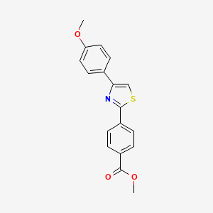 molecular formula C18H15NO3S B2968249 Methyl 4-[4-(4-methoxyphenyl)-1,3-thiazol-2-yl]benzenecarboxylate CAS No. 321430-11-9