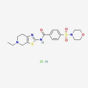 molecular formula C19H25ClN4O4S2 B2968259 N-(5-ethyl-4,5,6,7-tetrahydrothiazolo[5,4-c]pyridin-2-yl)-4-(morpholinosulfonyl)benzamide hydrochloride CAS No. 1323520-09-7