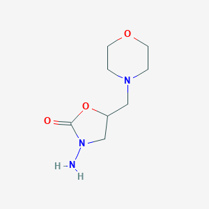 molecular formula C8H15N3O3 B029683 2-恶唑烷酮，3-氨基-5-(4-吗啉基甲基)- CAS No. 43056-63-9