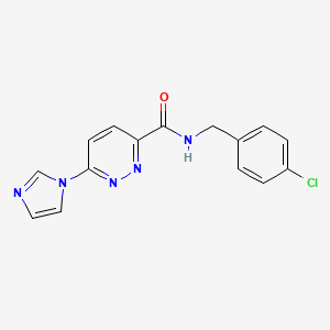 molecular formula C15H12ClN5O B2968305 N-[(4-chlorophenyl)methyl]-6-(1H-imidazol-1-yl)pyridazine-3-carboxamide CAS No. 2309777-72-6