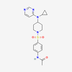 molecular formula C20H25N5O3S B2968316 N-[4-({4-[cyclopropyl(pyrimidin-4-yl)amino]piperidin-1-yl}sulfonyl)phenyl]acetamide CAS No. 2380080-04-4