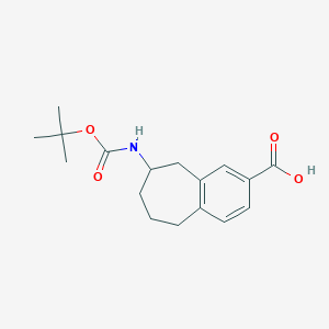 B2968330 6-[(2-Methylpropan-2-yl)oxycarbonylamino]-6,7,8,9-tetrahydro-5H-benzo[7]annulene-3-carboxylic acid CAS No. 2243514-47-6
