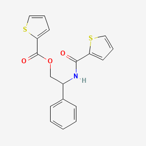 molecular formula C18H15NO3S2 B2968341 2-Phenyl-2-[(2-thienylcarbonyl)amino]ethyl 2-thiophenecarboxylate CAS No. 338750-52-0