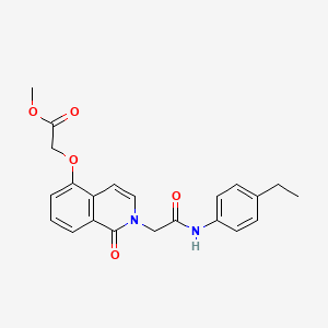 molecular formula C22H22N2O5 B2968347 methyl 2-[(2-{[(4-ethylphenyl)carbamoyl]methyl}-1-oxo-1,2-dihydroisoquinolin-5-yl)oxy]acetate CAS No. 868224-97-9