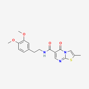 molecular formula C18H19N3O4S B2968349 N-(3,4-dimethoxyphenethyl)-2-methyl-5-oxo-5H-thiazolo[3,2-a]pyrimidine-6-carboxamide CAS No. 887216-07-1