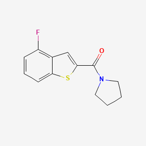 molecular formula C13H12FNOS B2968353 (4-Fluoro-1-benzothiophen-2-yl)(1-pyrrolidinyl)methanone CAS No. 866018-23-7