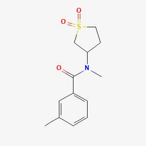 molecular formula C13H17NO3S B2968356 N-(1,1-dioxidotetrahydrothiophen-3-yl)-N,3-dimethylbenzamide CAS No. 896019-92-4