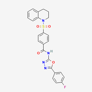 molecular formula C24H19FN4O4S B2968367 N-[5-(4-fluorophenyl)-1,3,4-oxadiazol-2-yl]-4-(1,2,3,4-tetrahydroquinoline-1-sulfonyl)benzamide CAS No. 533869-59-9