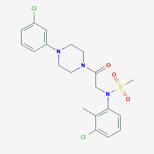 molecular formula C20H23Cl2N3O3S B296837 N-(3-chloro-2-methylphenyl)-N-[2-[4-(3-chlorophenyl)piperazin-1-yl]-2-oxoethyl]methanesulfonamide 