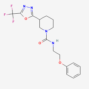 molecular formula C17H19F3N4O3 B2968397 N-(2-phenoxyethyl)-3-[5-(trifluoromethyl)-1,3,4-oxadiazol-2-yl]piperidine-1-carboxamide CAS No. 1396861-35-0