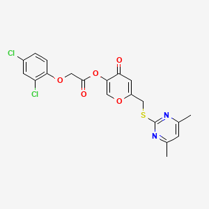 6-(((4,6-dimethylpyrimidin-2-yl)thio)methyl)-4-oxo-4H-pyran-3-yl 2-(2,4-dichlorophenoxy)acetate