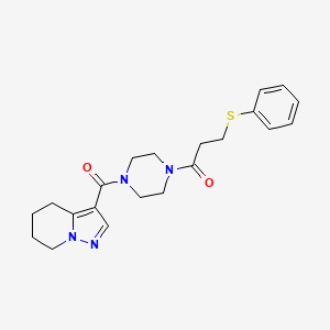 3-(Phenylthio)-1-(4-(4,5,6,7-tetrahydropyrazolo[1,5-a]pyridine-3-carbonyl)piperazin-1-yl)propan-1-one