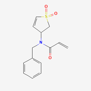 molecular formula C14H15NO3S B2968413 N-benzyl-N-(1,1-dioxo-2,3-dihydro-1lambda6-thiophen-3-yl)prop-2-enamide CAS No. 2094351-76-3
