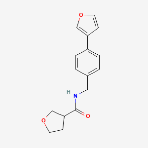 molecular formula C16H17NO3 B2968444 N-(4-(furan-3-yl)benzyl)tetrahydrofuran-3-carboxamide CAS No. 2034351-19-2