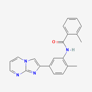 molecular formula C21H18N4O B2968481 N-(5-{IMIDAZO[1,2-A]PYRIMIDIN-2-YL}-2-METHYLPHENYL)-2-METHYLBENZAMIDE CAS No. 847387-74-0