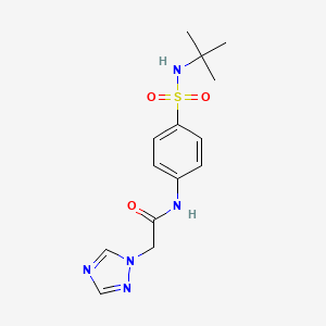 molecular formula C14H19N5O3S B2968484 N-(4-{[(tert-butyl)amino]sulfonyl}phenyl)-2-(1,2,4-triazolyl)acetamide CAS No. 939256-74-3