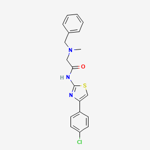 molecular formula C19H18ClN3OS B2968492 2-[benzyl(methyl)amino]-N-[4-(4-chlorophenyl)-1,3-thiazol-2-yl]acetamide CAS No. 338750-05-3