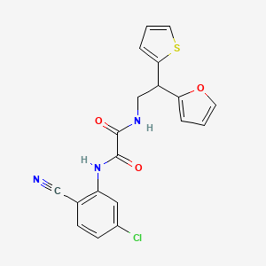 molecular formula C19H14ClN3O3S B2968494 N'-(5-chloro-2-cyanophenyl)-N-[2-(furan-2-yl)-2-(thiophen-2-yl)ethyl]ethanediamide CAS No. 2097890-63-4