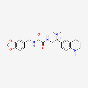 molecular formula C24H30N4O4 B2968513 N-[(2H-1,3-benzodioxol-5-yl)methyl]-N'-[2-(dimethylamino)-2-(1-methyl-1,2,3,4-tetrahydroquinolin-6-yl)ethyl]ethanediamide CAS No. 922064-35-5