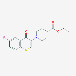 molecular formula C17H18FNO3S B2968554 ethyl 1-(6-fluoro-4-oxo-4H-thiochromen-3-yl)piperidine-4-carboxylate CAS No. 933214-23-4