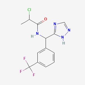 2-Chloro-N-[1H-1,2,4-triazol-5-yl-[3-(trifluoromethyl)phenyl]methyl]propanamide