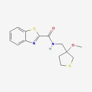 molecular formula C14H16N2O2S2 B2968559 N-((3-methoxytetrahydrothiophen-3-yl)methyl)benzo[d]thiazole-2-carboxamide CAS No. 1448133-96-7