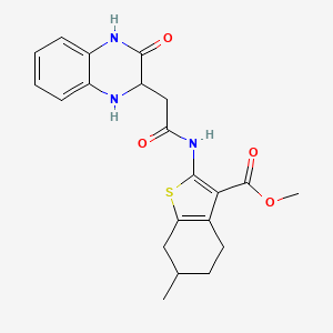 Methyl 6-methyl-2-{[(3-oxo-1,2,3,4-tetrahydroquinoxalin-2-yl)acetyl]amino}-4,5,6,7-tetrahydro-1-benzothiophene-3-carboxylate