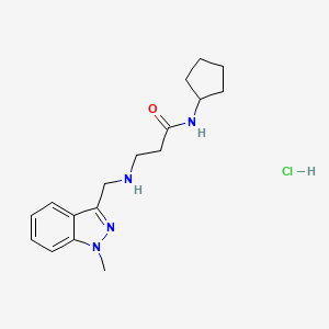 molecular formula C17H25ClN4O B2968567 N-Cyclopentyl-3-[(1-methylindazol-3-yl)methylamino]propanamide;hydrochloride CAS No. 2637467-77-5