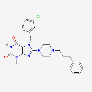 7-[(3-chlorophenyl)methyl]-3-methyl-8-[4-(3-phenylpropyl)piperazin-1-yl]-2,3,6,7-tetrahydro-1H-purine-2,6-dione