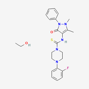 N-(1,5-dimethyl-3-oxo-2-phenyl-2,3-dihydro-1H-pyrazol-4-yl)-4-(2-fluorophenyl)piperazine-1-carbothioamide; ethanol