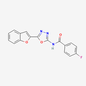 N-(5-(benzofuran-2-yl)-1,3,4-oxadiazol-2-yl)-4-fluorobenzamide
