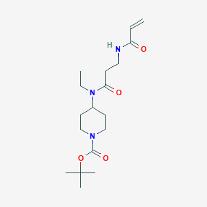 molecular formula C18H31N3O4 B2968602 Tert-butyl 4-[ethyl-[3-(prop-2-enoylamino)propanoyl]amino]piperidine-1-carboxylate CAS No. 2361765-17-3
