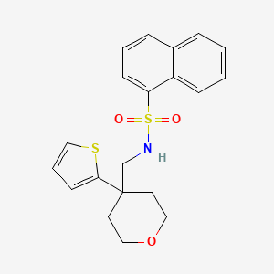 N-((4-(thiophen-2-yl)tetrahydro-2H-pyran-4-yl)methyl)naphthalene-1-sulfonamide