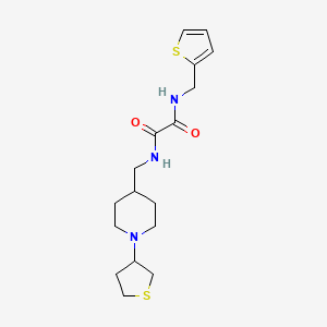 molecular formula C17H25N3O2S2 B2968615 N'-{[1-(thiolan-3-yl)piperidin-4-yl]methyl}-N-[(thiophen-2-yl)methyl]ethanediamide CAS No. 2034325-74-9