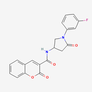 N-(1-(3-fluorophenyl)-5-oxopyrrolidin-3-yl)-2-oxo-2H-chromene-3-carboxamide
