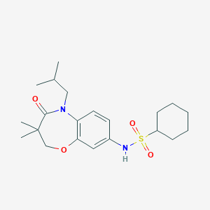 N-(5-isobutyl-3,3-dimethyl-4-oxo-2,3,4,5-tetrahydrobenzo[b][1,4]oxazepin-8-yl)cyclohexanesulfonamide