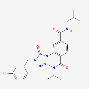 molecular formula C24H26ClN5O3 B2968635 2-(3-chlorobenzyl)-N-isobutyl-4-isopropyl-1,5-dioxo-1,2,4,5-tetrahydro[1,2,4]triazolo[4,3-a]quinazoline-8-carboxamide CAS No. 1105230-49-6