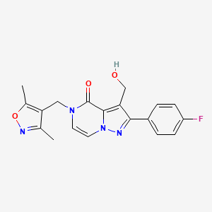 5-((3,5-dimethylisoxazol-4-yl)methyl)-2-(4-fluorophenyl)-3-(hydroxymethyl)pyrazolo[1,5-a]pyrazin-4(5H)-one