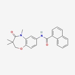 molecular formula C23H22N2O3 B2968641 N-(3,3,5-trimethyl-4-oxo-2,3,4,5-tetrahydro-1,5-benzoxazepin-7-yl)naphthalene-1-carboxamide CAS No. 921812-21-7